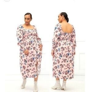 Eloquii plus size floral midi smoked bodice